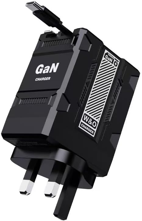 Universal GaN 120W Charger Plug with Dual Retractable Cable