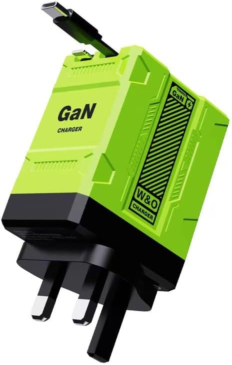 Universal GaN 120W Charger Plug with Dual Retractable Cable
