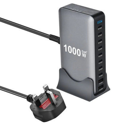 1000W GaN4 desktop charger with UK plug power cable