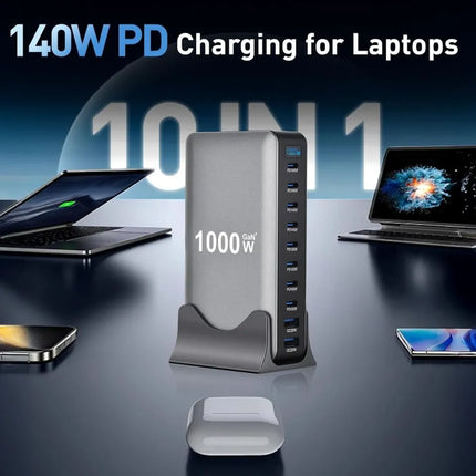 140W PD charging for laptops using GaN4 desktop charging station
