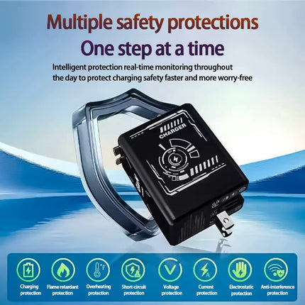 Universal GaN 120W Charger Plug with Dual Retractable Cable