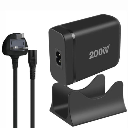 200W GaN charging station with UK plug cable and stand base