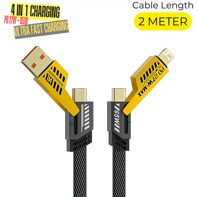 4-in-1 Multi Charging Cable | Nylon-Braided Cable | 2 Meter