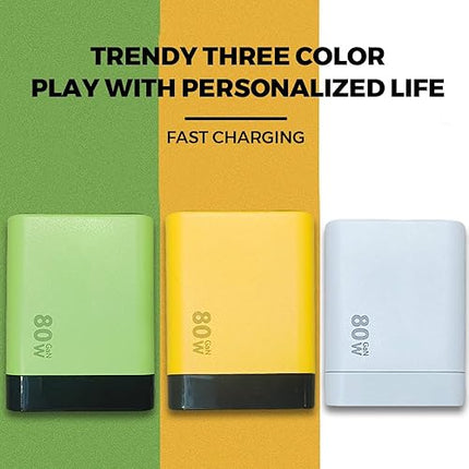 Universal 3-in-1 GaN Charger Plug 80W with Type-C Retractable Cable