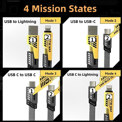 4-in-1 Multi Charging Cable | Silicon Cable | 1.5 Meter