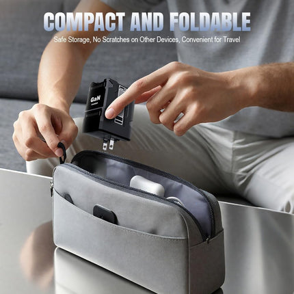 Universal GaN 120W Charger Plug with Dual Retractable Cable