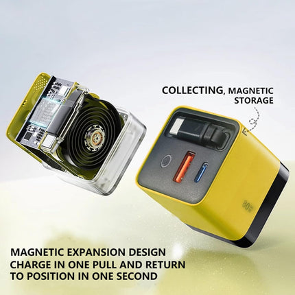 Universal 3-in-1 GaN Charger Plug 80W with Type-C Retractable Cable