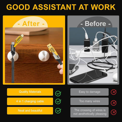 4-in-1 Multi Charging Cable | Nylon-Braided Cable | 1.5 Meter