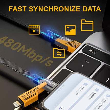 4-in-1 Multi Charging Cable | Nylon-Braided Cable | 1.5 Meter