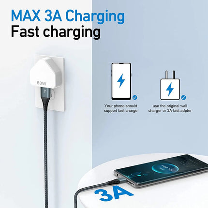 USB to USB-C Cable | 66W Fast Charging | 3 Meter