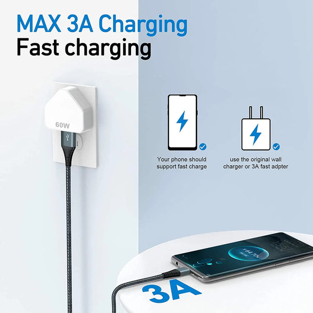 USB to USB-C Cable | 66W Fast Charging | 3 Meter