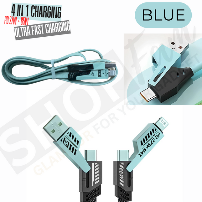 4-in-1 Multi Charging Cable | Silicon Cable | 1 Meter