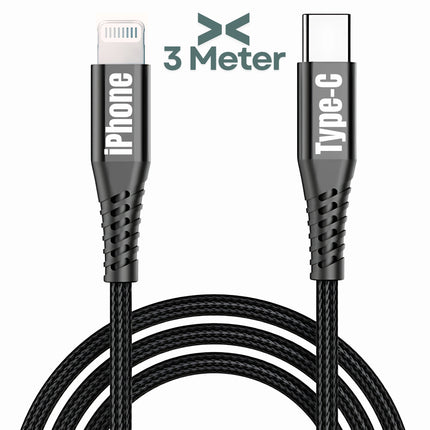 USB-C to Lightning Cable | 20W Fast Charging | 3 Meter
