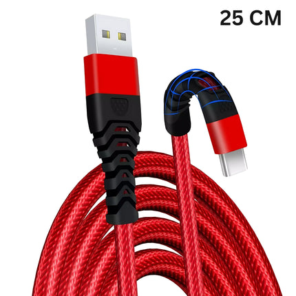 USB to USB-C Cable – 2.4A Nylon Braided Short - 15CM