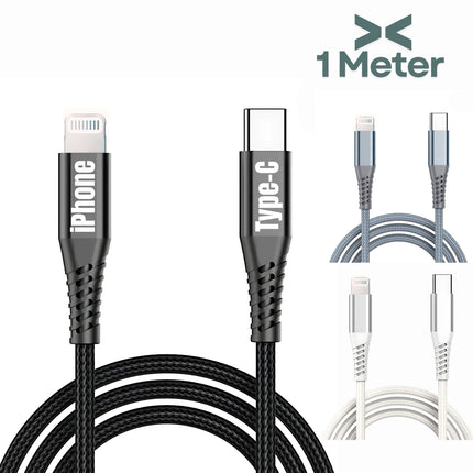 USB-C to Lightning Cable | 20W Fast Charging | 1 Meter