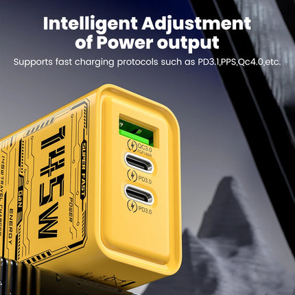 3‑Port USB Wall Charger – UK 3‑Pin (2× USB‑C + 1× USB‑A)