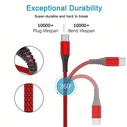 USB to USB-C Cable – 2.4A Nylon Braided Short - 15CM