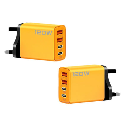 4‑Port USB Wall Charger (2× USB‑C PD + 2× USB‑A) | Fast Charging up to 120W