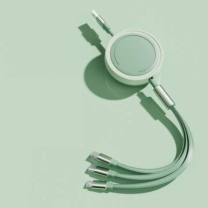 3-in-1 66W Retractable Charging Cable - Flat Design