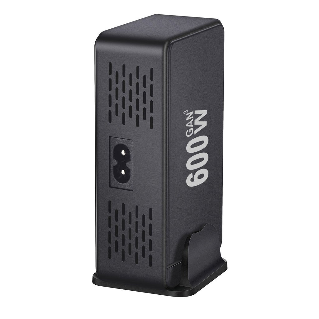 600W GaN 8-Port Charging Station (5 Type-C + 3 USB-A) - Black