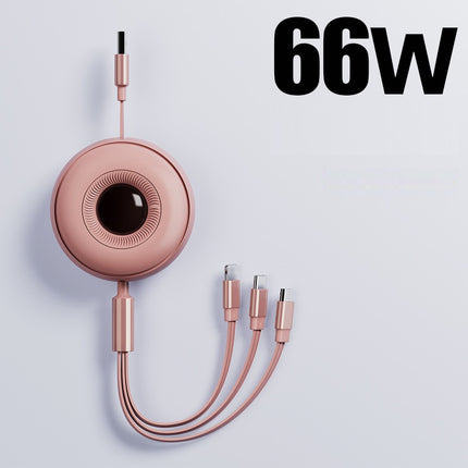 3-in-1 66W Retractable Charging Cable - Round Design