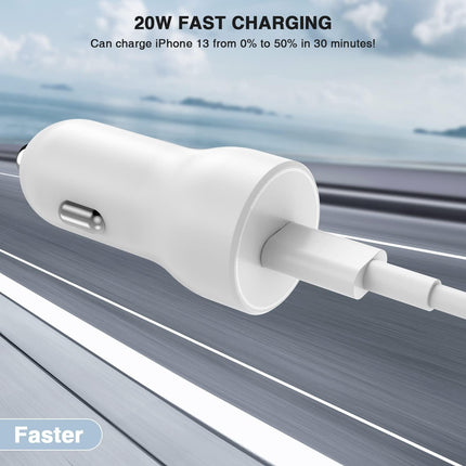 USB-C Car Charger Set 20W For iPhone 6 to 14