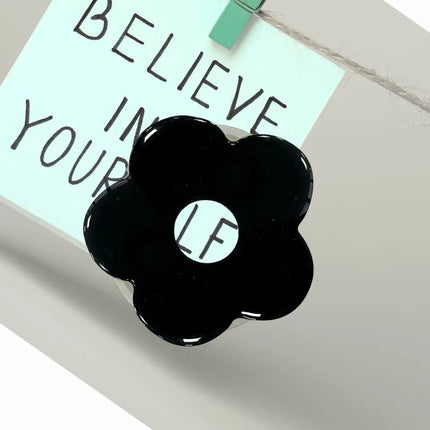 Black flower phone grip holder for smartphones