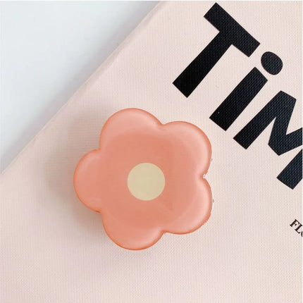 Orange flower phone grip holder for smartphones