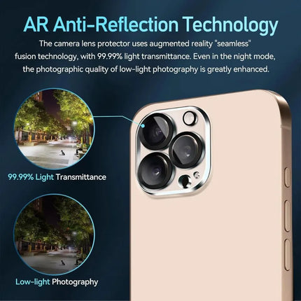 iPhone camera lens protector with AR anti-reflection technology