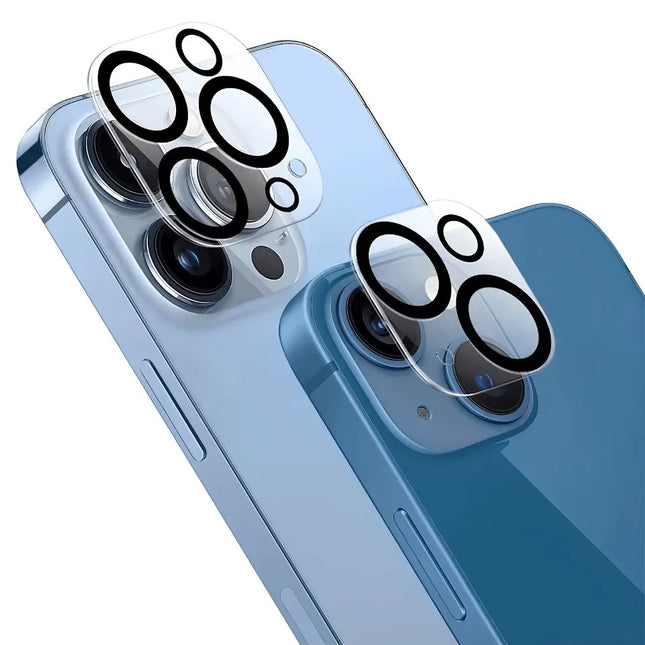iPhone camera lens protector in black finish with high definition clarity