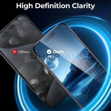 iPhone HD clear tempered glass screen protector for vivid display clarity