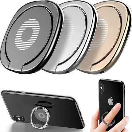 Metallic phone ring holder in black silver gold and rose gold