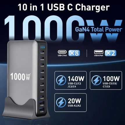 Multi-device power charging station replacing multiple charger plugs
