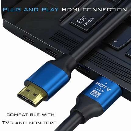 Plug and play HDMI cable connection for TVs and monitors
