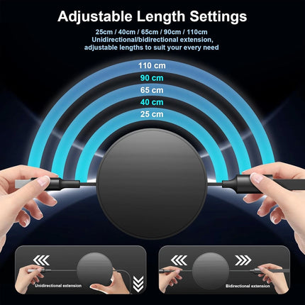3-in-1 66W Retractable Charging Cable - Round Design