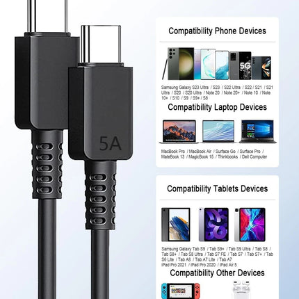 100W USB-C to USB-C 5A Cable for Samsung