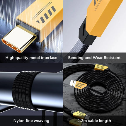 Universal 2-to-3 GaN 240W Charging Cable 1.2 Meter