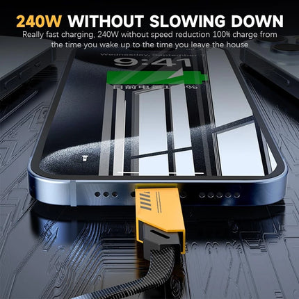 Universal 2-to-3 GaN 240W Charging Cable 1.2 Meter