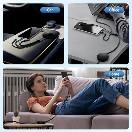3-in-1 66W Retractable Charging Cable - Round Design