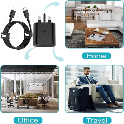 45W USB-C Charger Plug & Cable Set for Samsung | UK Plug