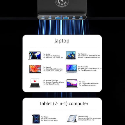 160W desktop charging station compatibility with laptops and 2-in-1 tablets