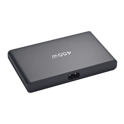 Black ShopFam 455W GaN charging station rear view with AC power input
