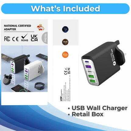 ShopFam LJ-P001 5-port USB wall charger plug with retail box included