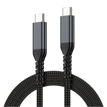 ShopFam 1m USB-C to USB-C 100W 10Gbps braided cable with Type-C connectors on both ends