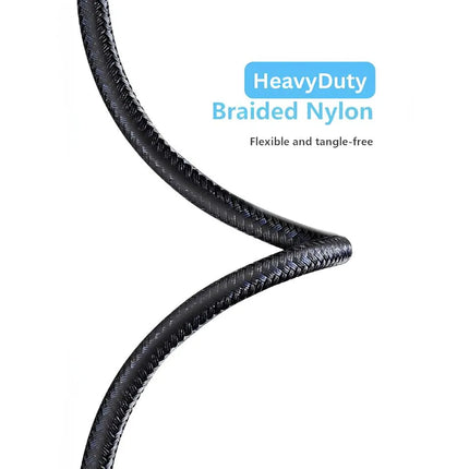 Braided nylon USB-A to iPhone (8-pin) cable detail