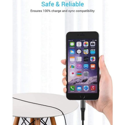 USB-A to iPhone (8-pin) cable for fast charging and data sync