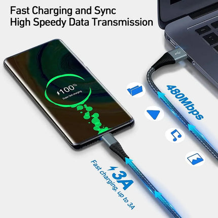 USB-A to USB-C cable for fast charging and data transfer