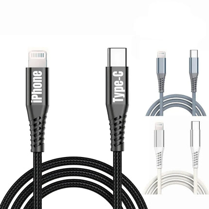 USB-C to iPhone 8-pin cable available in 1m 2m and 3m lengths