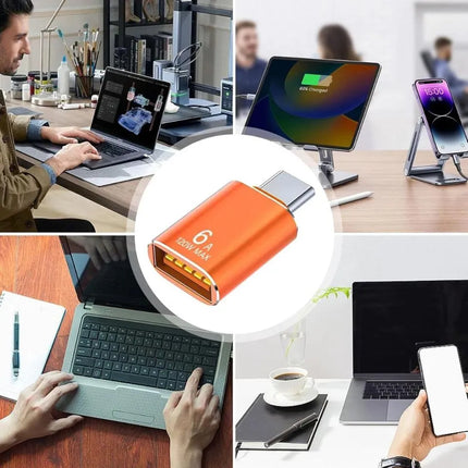 USB-C to USB-A OTG adapter for office laptop tablet and phone use